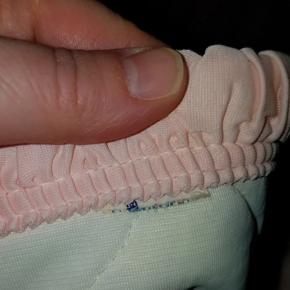 Pink White Quilted Comforter Crib Baby Girl Blanket Ruffled Edges